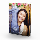 Bat Mitzvah Waterverf Floral Chic Script Keepomwil Fotoblokken (Rechts)