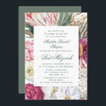 Bat Mitzvah Waterverf Floral Kaart<br><div class="desc">Florale uitnodigingen voor de Bat Mitzvah-Waterverf bevatten een stijlvolle waterverf bloemachtergrond met eucalyptus,  palmschijfjes,  rozen,  pinda's en ferns in gemuteerde tinten van pruimen,  grasmandaat,  groen,  perzik en roze. Gepersonaliseerd door de tekst in de tekstvakjes uit te geven verstrekt. Ontworpen door ©Evco Studio www.zazzle.com/store/evcostudio</div>