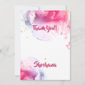 Bat Mitzvah Waterverf Glitter Blank Bedankkaart (Voorkant)