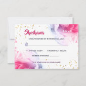 Bat Mitzvah Waterverf Glitter Response Kaart (Voorkant)