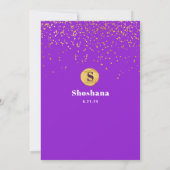 Bat Mitzvah Waterverf Glitter Uitnodiging (Achterkant)