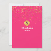 Bat Mitzvah Waterverf Glitter Uitnodiging (Achterkant)