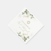 Bat Mitzvah Waterverf Napkins | Eucalyptus Gilded Servet (Hoek)
