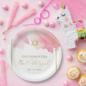 Bat Mitzvah Waterverf Papier Borden | ABSTRACT Papieren Bordje (Feest)