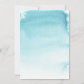 Bat Mitzvah Waterverf Pastel Blue Gold Invitation Kaart (Achterkant)
