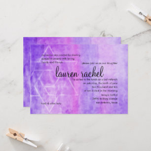 Bat Mitzvah Waterverf Streak Paarse ster David Kaart