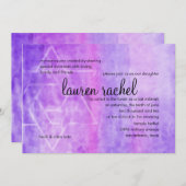 Bat Mitzvah Waterverf Streak Paarse ster David Kaart (Voorkant / Achterkant)