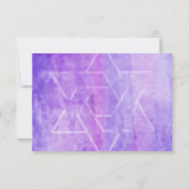 Bat Mitzvah Waterverf Streak Paarse ster David RSVP Kaartje (Achterkant)