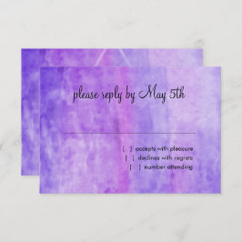 Bat Mitzvah Waterverf Streak Paarse ster David RSVP Kaartje