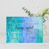 Bat Mitzvah Waterverf Streaks Blue Star van David Kaart (Staand voorkant)