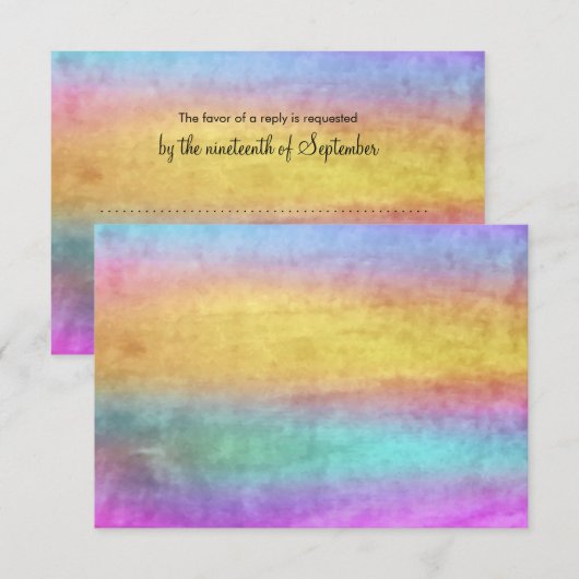 Bat Mitzvah Waterverf Streaks RSVP Kaartje (Voorkant / Achterkant)