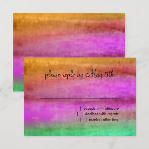 Bat Mitzvah Waterverf Streaks RSVP Kaartje