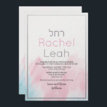 Bat Mitzvah Waterverf Uitnodiging<br><div class="desc">Waterverf Pastel Bat Mitzvah Invitation</div>