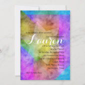 Bat Mitzvah Waterverf Vibrant Colorful Star Kaart (Voorkant)