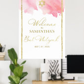Bat Mitzvah Welkomstborden | WATERVERF ABSTRACT Poster (Thuiskantoor)