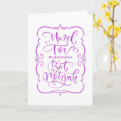 Bat Mitzvah Wenskaart met handschrift Kaart (Gele Bloem)