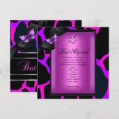 Bat Mitzvah Wilde Roze Paarse Vlinder Kaart (Voorkant / Achterkant)