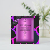 Bat Mitzvah Wilde Roze Paarse Vlinder Kaart (Staand voorkant)