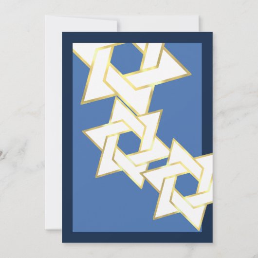 Bat Mitzvah Witte Gouden Ster van David Kaart (Achterkant)