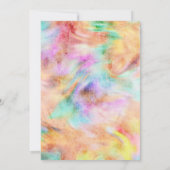 Bat Mitzvah Yellow Tie Dye Design Invitation Kaart (Achterkant)