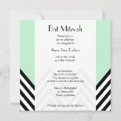Bat Mitzvah - Zigzag, Chevron - Mint Green, Black Kaart (Voorkant)