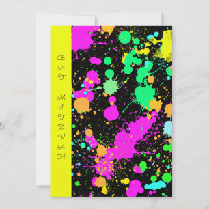 Bat Mitzvah, Zoet Zestien, Neon, AangepasteUitnodi Kaart