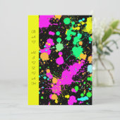 Bat Mitzvah, Zoet Zestien, Neon, AangepasteUitnodi Kaart (Staand voorkant)