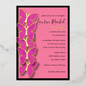 Bat Mitzwa Dimensionale Vlinder Rand Folie Uitnodiging (Voorkant)