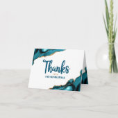 Bat Mitzwa Modern Goud Turquoise Agaat Script Bedankkaart (Voorkant)