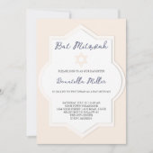 Bat Mitzwa Moderne Blush Davidster Kaart (Voorkant)