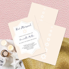 Bat Mitzwa Moderne Blush Davidster Kaart