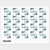 Bat Mitzwa Moderne Turquoise Goud Agaat Script Vierkante Sticker (Vel)