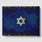Bat Mitzwa Navy Watercolor Script Echte Goud Folie Gastenboek (Achterkant)