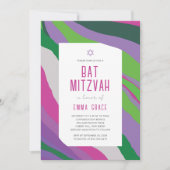 Bat Mitzwa uitnodiging modern abstract (Voorkant)