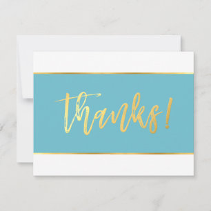BAT MITZWAH DANK modern turquoise blauw goud Bedankkaart