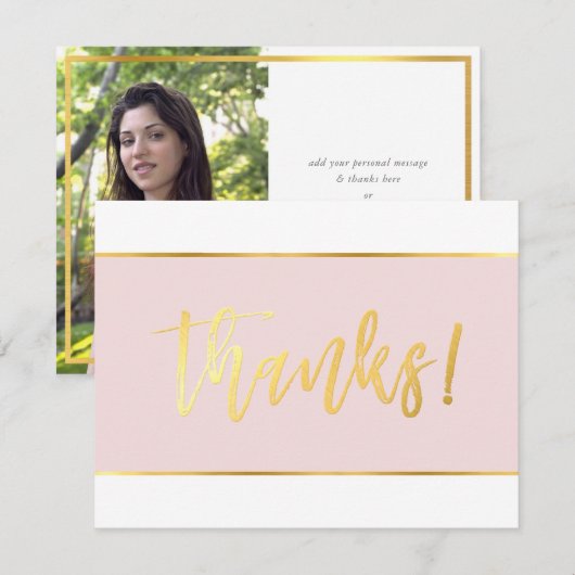 BAT MITZWAH DANKJE modern roze goud Bedankkaart (Voorkant / Achterkant)