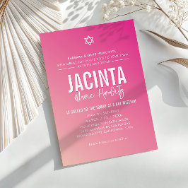 BAT MITZWAH moderne ster mooie roze gradiënt  Kaart