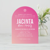 BAT MITZWAH moderne ster mooie roze gradiënt Kaart (Staand voorkant)