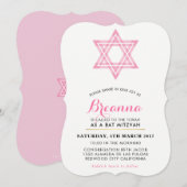 BAT MITZWAH schattige moderne pretiener ster van d Kaart (Voorkant / Achterkant)