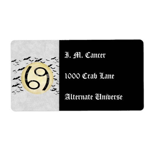 Bat Moon-kanker Etiket (Voorkant)