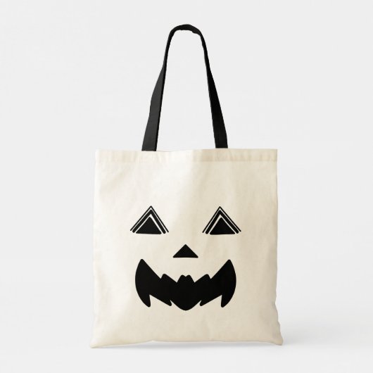 Bat-Mouth Jack O'Lantern met gestreepte driehoek o Tote Bag (Achterkant)