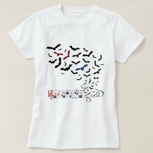 Bat Music Design 2 T-shirt (Design voorkant)
