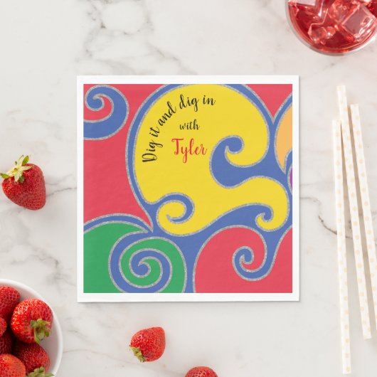 Bat of Bar Mitswa servet glinsterende krullen (Insitu)