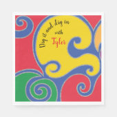 Bat of Bar Mitswa servet glinsterende krullen (Voorkant)