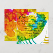 Bat of Bar Mitzvah Colorful Square Invitation (Voorkant / Achterkant)