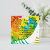 Bat of Bar Mitzvah Colorful Square Invitation (Staand voorkant)