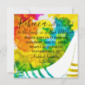 Bat of Bar Mitzvah Colorful Square Invitation (Voorkant)