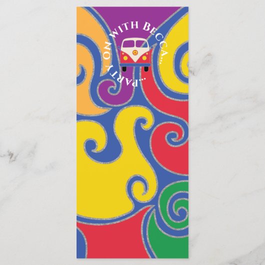 Bat of Bar Mitzvah Elegant Sparkly Swirl Food Menu (Achterkant)