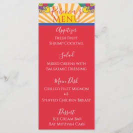 Bat of Bar Mitzvah Elegant Sparkly Swirl Food Menu
