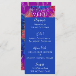 Bat of Bar Mitzvah Elegant Tie Dye Food Menu